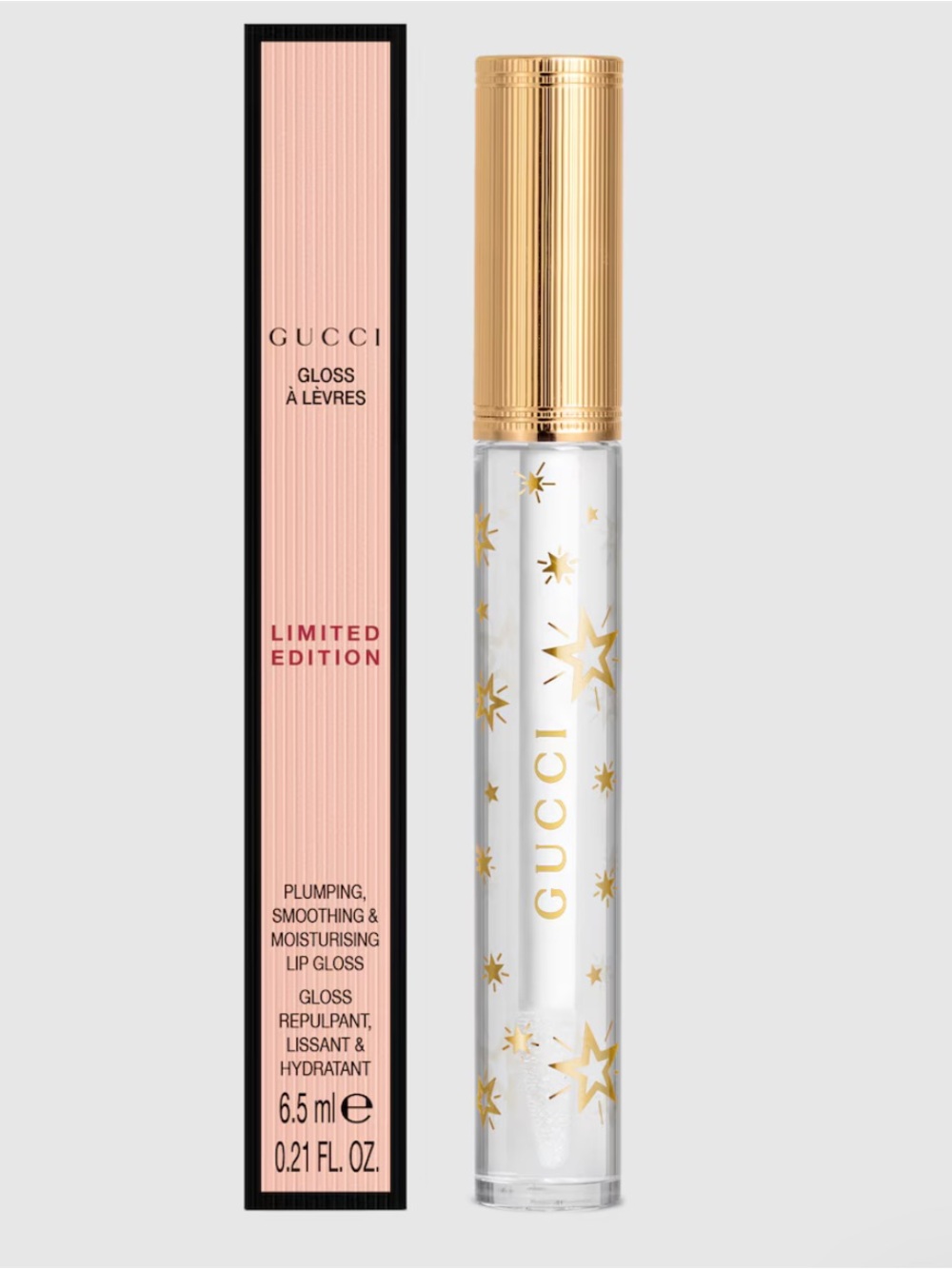 Gucci Clear Lip Gloss with Gold Star Accents